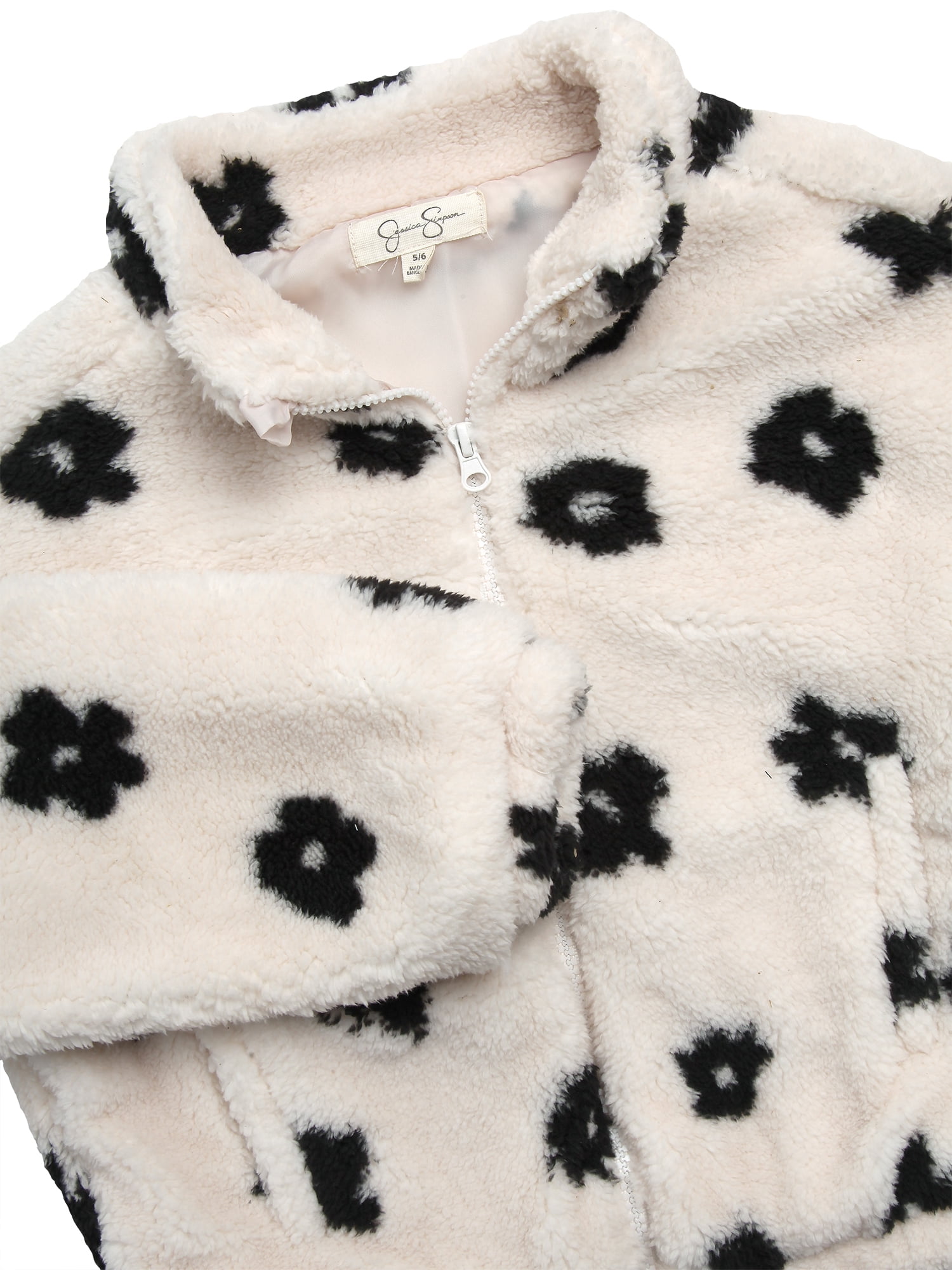 Jessica Simpson Girls’ Faux Shearling Jacket, Tee and Flare Pants Set, 3-Piece, Sizes 4-12
