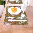 thumbnail image 5 of YFYANG Washable Heat-Resistant Placemats, 70% PVC/30% Polyester, Floral Art Patterns Kitchen Table Mat, 12" x 18" 6 Piece, 5 of 6