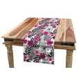 thumbnail image 1 of Tropical Table Runner, Pink White Hibiscus Flowers on Monochromatic Background of Leaves, Dining Room Kitchen Rectangular Runner, 3 Sizes, by Ambesonne, 1 of 2
