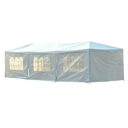 10 Canopy Side Wall - Outsunny Outsunny 10' x 30' Party Tent Canopy Gazebo with Removable Side Walls - White
