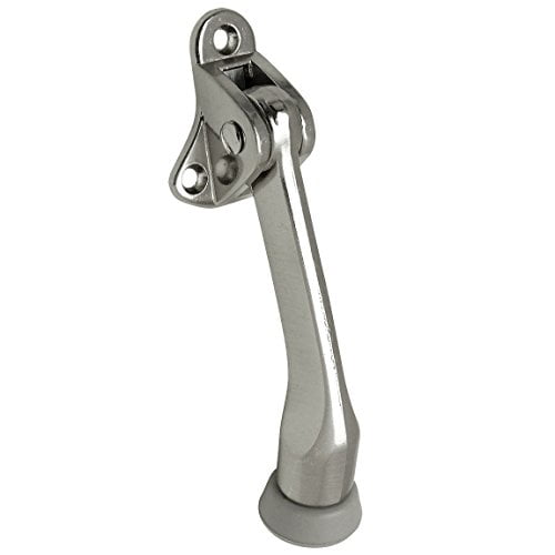 Designers Impressions Satin Nickel Heavy Duty Kick Down Door Stop