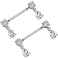 thumbnail image 2 of 14G Dangle Charm Nipple Rings for Women Rhinestone Cubic Zirconia Dangling Star Moon Nipplerings Straight Bar Cross Drop Nipple Shield Barbell Ring Fashion Body Piercing Jewelry, 2 of 7