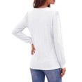 thumbnail image 5 of Fantaslook Tops for Women V Neck Long Sleeve Blouses Eyelet Casual Fall Shirts Trendy, 5 of 9