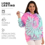 Pure Essence Tie Dye Long Sleeve Fleece Pullover Hoodie for Men and Women