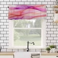 thumbnail image 4 of Ombre Purple Pink Marble Texture Valances for Windows Abstract Waves Art Rod Pocket Curtain Valance Window Treatment Short Curtains for Kitchen Living Room, 42"x18", 4 of 5