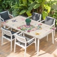 thumbnail image 2 of Easter Bunny Table Cloths for 5 Foot Rectangle Tables, Spring Flower Daisy Tulips Vintage Leaves Patio Waterproof Elastic Fitted Tablecloths, Washable Rectangular Table Cover for Camping, 2 of 8
