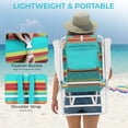 thumbnail image 6 of Arlopu Beach Chair, Folding High Back Beach Chair w/ 5-Position Lay Flat, Headrest, Cooler Pouch, Storage Bag, Towel Bar, Foot Mat, Outdoor Portable Camping Chair, 6 of 11