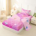 thumbnail image 2 of Castle Fairy Glitter Mermaid Tail Tile Twin Sheets 3pcs,Starfish Shell Pastel Scale Seamless Print Bedding,Hot Pink,1 Fitted Sheet,1 Flat Sheet and 1 Pillowcase, 2 of 6