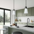 thumbnail image 2 of Ceiling Pendant Light Fixture, Black Bronze, Fabric, Mid Century Kitchen Cafe Bistro Hospitality Restaurant, Modern Contemporary HB33866, 2 of 8