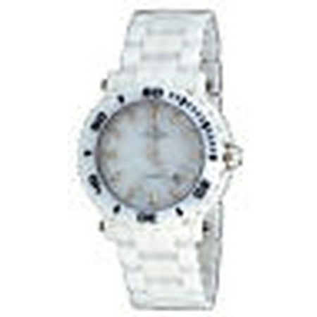 Oniss ON8110-L Women's Oversized Swiss White Ceramic Chronograph Watch