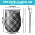 thumbnail image 5 of 12oz Stemless Wine Tumblers Gray Black Checkered Pattern Vacuum Insulated Stainless Steel Travel Tumbler Cups Mug with Lid and Straw for Champaign,Cocktail,Beer with Cleaning Brush, 5 of 5