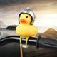 thumbnail image 2 of Motocicleta lindo patito amarillo con casco bicicleta de montaña decoración de bicicleta A, 2 of 10