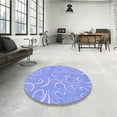 thumbnail image 4 of Ahgly Company Machine Washable Indoor Square Transitional Sky Blue Area Rugs, 6' Square, 4 of 7