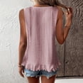thumbnail image 4 of Womens Ruffle Tank Tops V Neck Sleeveless Shirts Solid Color Curved Cross Hem Vest, 2XL, 4 of 4