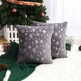 thumbnail image 2 of DYstyle Gold Stamping Cushion Cover 18"x18" Soft Plush Snowflake Throw Pillow Cases, 2 of 3