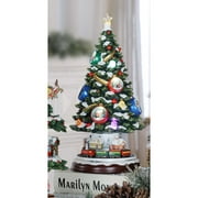 Icy Giftware 15" Green and White Contemporary Christmas Spruce Tree LED Lighted Tabletop Decor