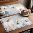 thumbnail image 3 of Coastal Pumpkins Fall Placemats Set of 1 Thanksgiving Botanical Vintage Place Mats Indoor Wipeable Table Mats Washable Cloth Dining Table Placemats for Kitchen Holiday Party Home Decor 13x19 Inch, 3 of 5