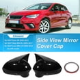 thumbnail image 2 of Cubierta de espejo lateral única para Seat Ibiza 6J MK4 2008-2017 lado izquierdo y derecho, reemplazo de tapas de espejo retrovisor para Seat Leon Exeo 2008-2013 color negro brillante, 2 of 7