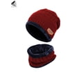 thumbnail image 3 of PULLIMORE Kids Beanie Hat Scarf Set Winter Warm Knit Fleece Lining Cap and Scarf for 5-15 Years Old Boys Girls (Red), 3 of 9