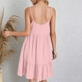 thumbnail image 5 of NXMZXB Women's Casual Summer Dresses Ruffle Tiered Swing Flowy Sundress Sleeveless Spaghetti Strap V-Neck Tank Beach Cover up Dress Loose Fit Vacation A-Line Midi Dress Pink XL, 5 of 10
