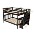 thumbnail image 4 of DEALTOPS Full-Over-Full Bunk Bed with Storage and Stairway for Bedroom, Dorm, Wood Bunk Bed, Espresso, 4 of 9