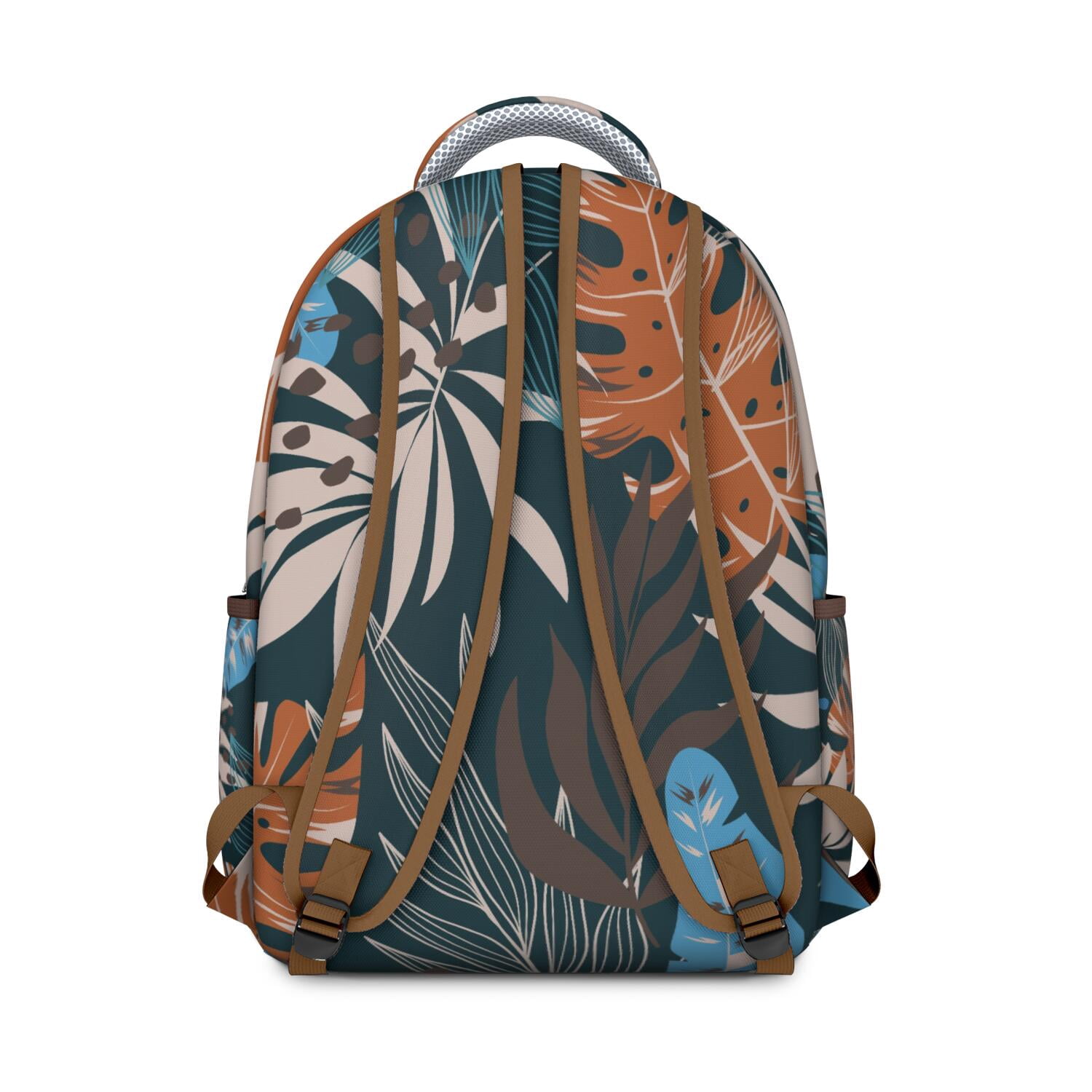 Botanical Jungle Leaves Waterproof School Backpack, Breathable Comfort & Spinal Support Design for Students