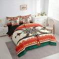 thumbnail image 3 of Manfei Bohemian Aztec 7pcs Bedding Comforter Set for Female Men Teens,Exotic Style Queen Bedding Sets Super Cozy,Southwestern Theme Queen Sheet Sets,Lightweight Room Decor,Reversible, 3 of 8