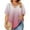 Pink, variant on Ayolanni Ombre Women's T-Shirts 5.00 Plus Size Short Sleeve V-Neck Purple T-Shirts Shirts for Teen Girls 5X