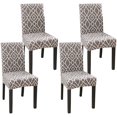 thumbnail image 1 of Chair Covers Stretch Dining Chair Covers Removable High Back Chair Protective for Dining Room Kitchen Banquet Party Decoration (B-Diamond Grey, 4 PCS), 1 of 8