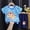 Sky Blue#F, variant on JCCXIN Boys Summer Outfit Sets O-Neck Short Sleeve T Shirt And Shorts Set Casual Playwear Toddlers Kids Comfortable Breathable Daily Wear Cozy Clothes Sets
