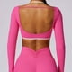 thumbnail image 2 of Camisetas de Yoga de manga larga para mujer, Top Sexy con Espalda descubierta, entrenamiento, gimnasio, Top corto de entrenamiento, Top acolchado para ejercicio, ropa de gimnasio, ropa activa, 2 of 5