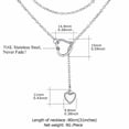 thumbnail image 6 of Silvora Silver Lariat Necklaces for Women Trendy Drop Heart Pendant Y-Necklaces Stainless Steel Long Chain Elegant Jewelry Gifts for Granddaughter Sister Christmas, 6 of 6