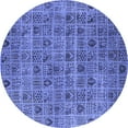 thumbnail image 1 of Ahgly Company Indoor Round Oriental Blue Industrial Area Rugs, 6' Round, 1 of 4