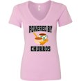 thumbnail image 3 of Inktastic Powered by Churros and Chocolate Women's V-Neck T-Shirt, 3 of 5
