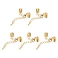 thumbnail image 1 of Unique Bargains 10Sets 8mm Leather Cord End Caps with Lobster Clasps & Extender Chain for DIY, Light Golden, 1 of 7