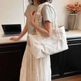 thumbnail image 4 of CoCoMangos Women's Y2k Cute Pleated Tote Bag with Bowknot Shoulder Underarm Bag Clutch Purse Handbag Trendy, 4 of 7