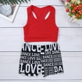 thumbnail image 3 of inhzoy Kids Girls Basic 2 Piece Active Outfit Racer Back Crop Top and Shorts Set for Gymnastics Dancing Workout Red S, 3 of 7