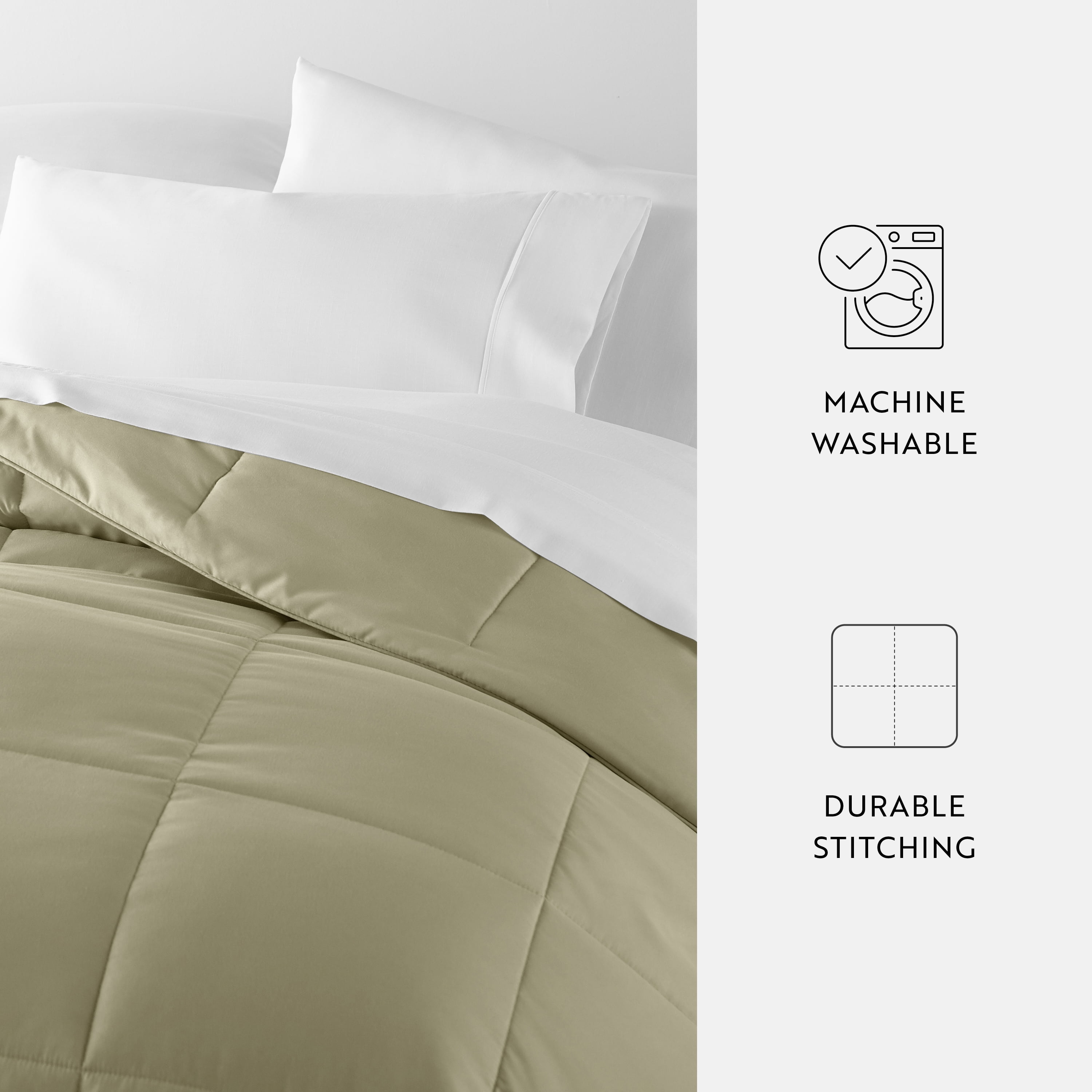 Noble Linens Sage All Season Lightweight Down-Alternative Solid Comforter, King/Cal King