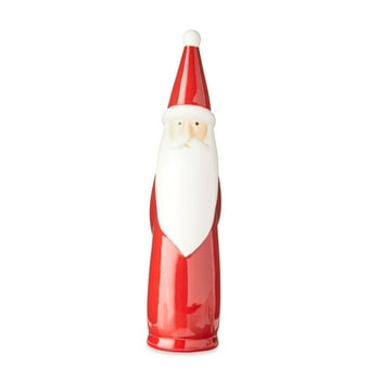 Holiday Time 11 inch Ceramic Santa op Dcor, Red