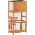 thumbnail image 3 of PawHut 74" Wooden Outdoor Cat House Catio Outdoor Cat Enclosure, Orange, 3 of 10