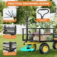 thumbnail image 4 of EastVita Heavy Duty 1200 Lbs Steel Garden Cart 3-in-1 Utility Metal Wagon Wheelbarrow with Removable Mesh Sides to Convert Into Flatbed Yard Utility Cart Outdoor Gardens Wagon for Garden Farm Lawn, 4 of 6
