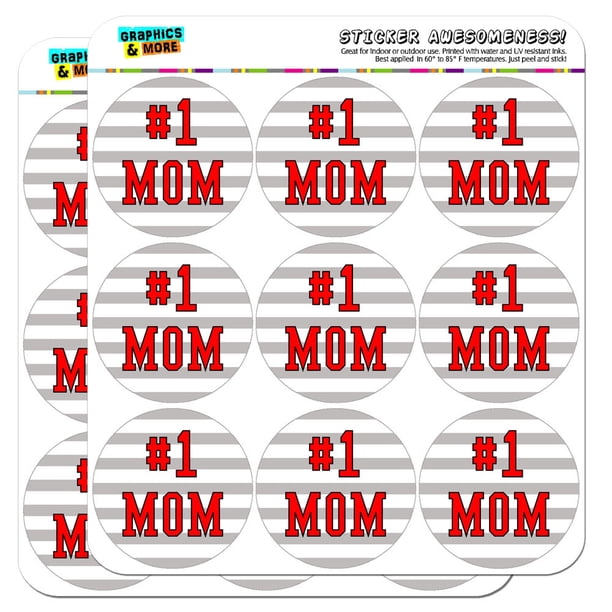 #1 Mom Number One Mother 2" Scrapbooking Crafting Stickers - Walmart ...
