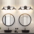 thumbnail image 2 of Lucere 3-Light Industrial Bathroom Vanity Light, Industrial Wall Sconce Bathroom Lighting, Oil Rubbed Bronze Finish with Frosted Glass Shade, Indoor Wall Lamp with Black Metal Shade, 2 of 7