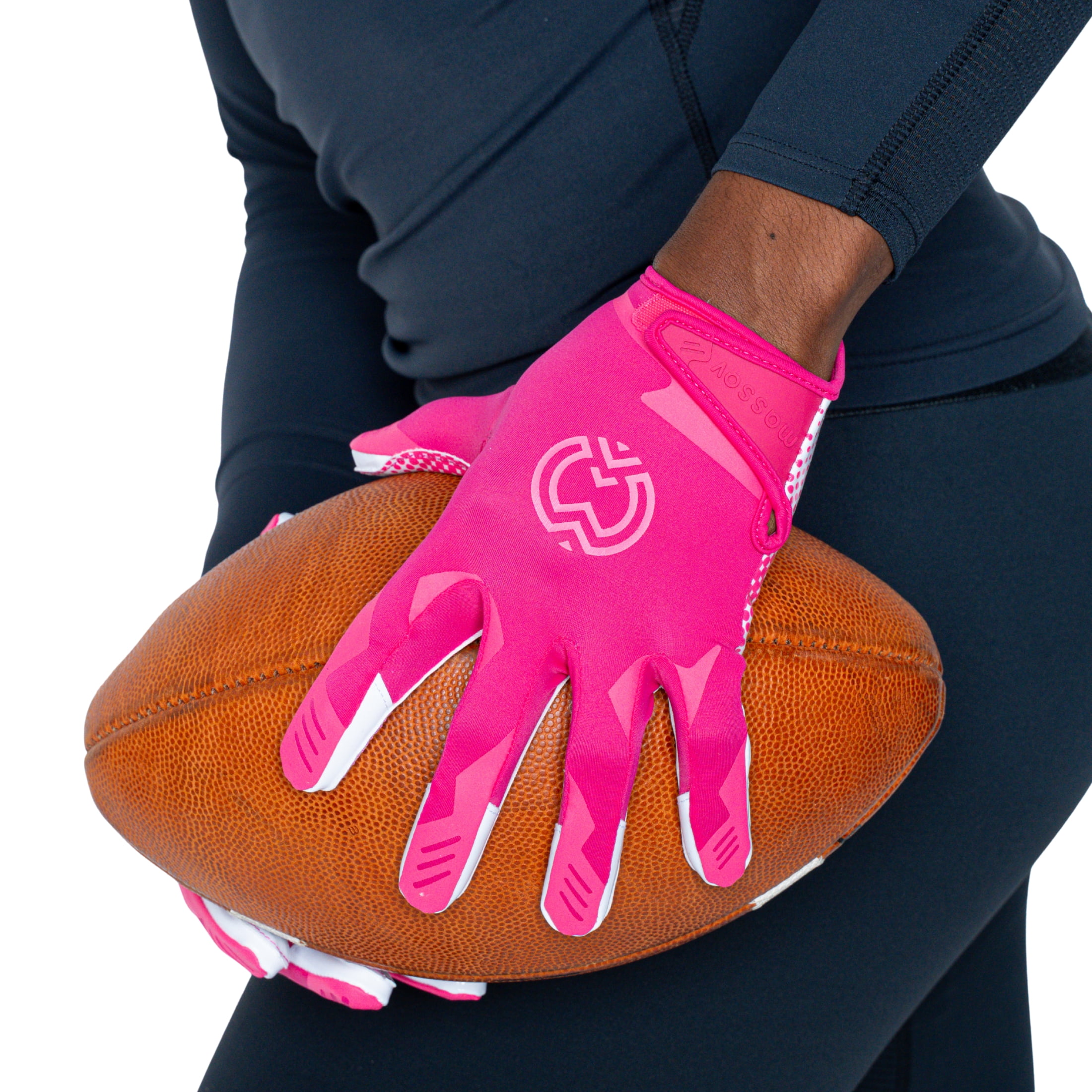 Massov VPRO3 Mens Adult Football Glove, Receiver Glove, Pink, Large