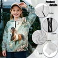 thumbnail image 7 of Xoenoiee Horse Butterfly Flower Print Girls Half Zip Sweatshirt Fleece Quarter Zip Pullover Sweatshirts Fall Winter Clothes for Teen Girl, Size 9-10 Years, 7 of 7