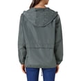 thumbnail image 3 of Inspire Chic Abrigos de Lluvia para Mujeres Impermeables con Capucha Chaquetas Ligeras de Lluvia Rompevientos Abrigo con Bolsillos para Exterior L Gris Oscuro, 3 of 6