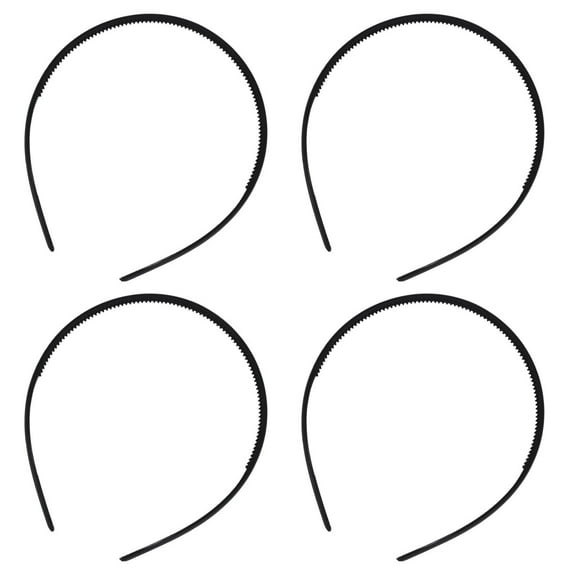 HOOWIFFY 4-Pack Black Non-Slip Plastic Hair Hoops Headbands Hair Accessories Set