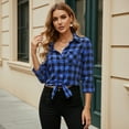 thumbnail image 7 of Flannel Button Down Shirts for Women Casual Plaid Tops Long Sleeve Shirt, 7 of 7
