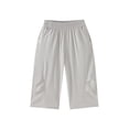thumbnail image 4 of BADHUB Boys Girls Capris Straight Leg Parachute Pants Quick Dry Lightweight Summer Knee Length Pants with Pockets Gray 15 Years, 4 of 6