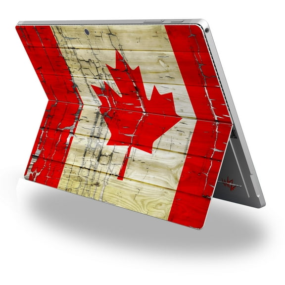 Decal Style Vinyl Skin for Microsoft Surface Pro 4 - Painted Faded and Cracked Canadian Canada Flag - (SURFACE NOT INCLUDED)
